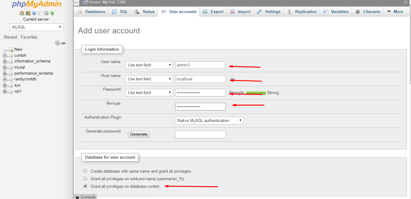 Mysql phpmyadmin